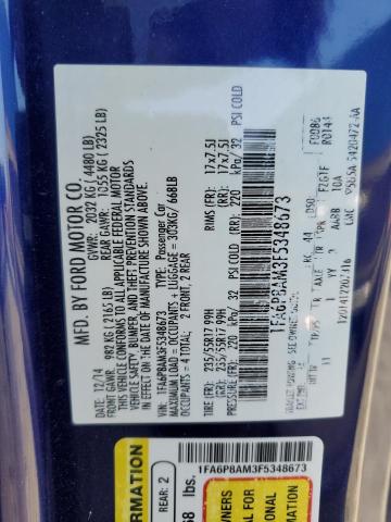 2015 Ford Mustang VIN: 1FA6P8AM3F5348673 Lot: 61967264