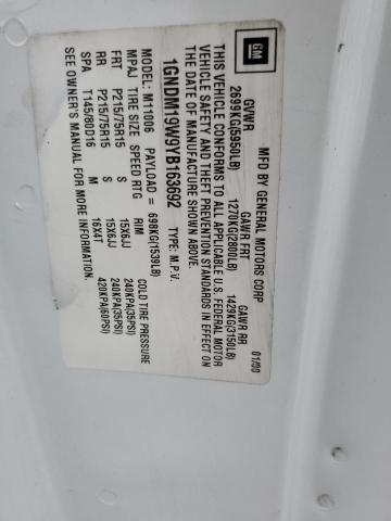 2000 Chevrolet Astro VIN: 1GNDM19W9YB163692 Lot: 61510414