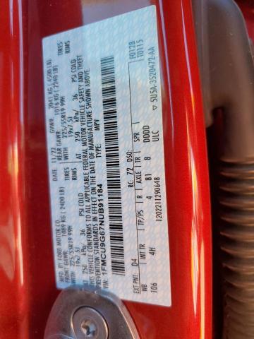 2022 Ford Escape Se VIN: 1FMCU9G67NUB91184 Lot: 61893734