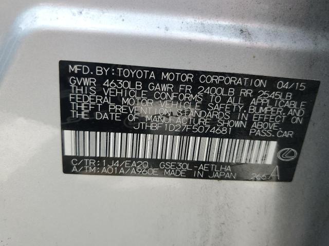 2015 Lexus Is 250 VIN: JTHBF1D27F5074681 Lot: 61924224