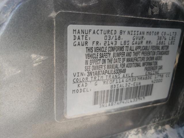 VIN 3N1AB7AP4JL633949 2018 NISSAN SENTRA no.12