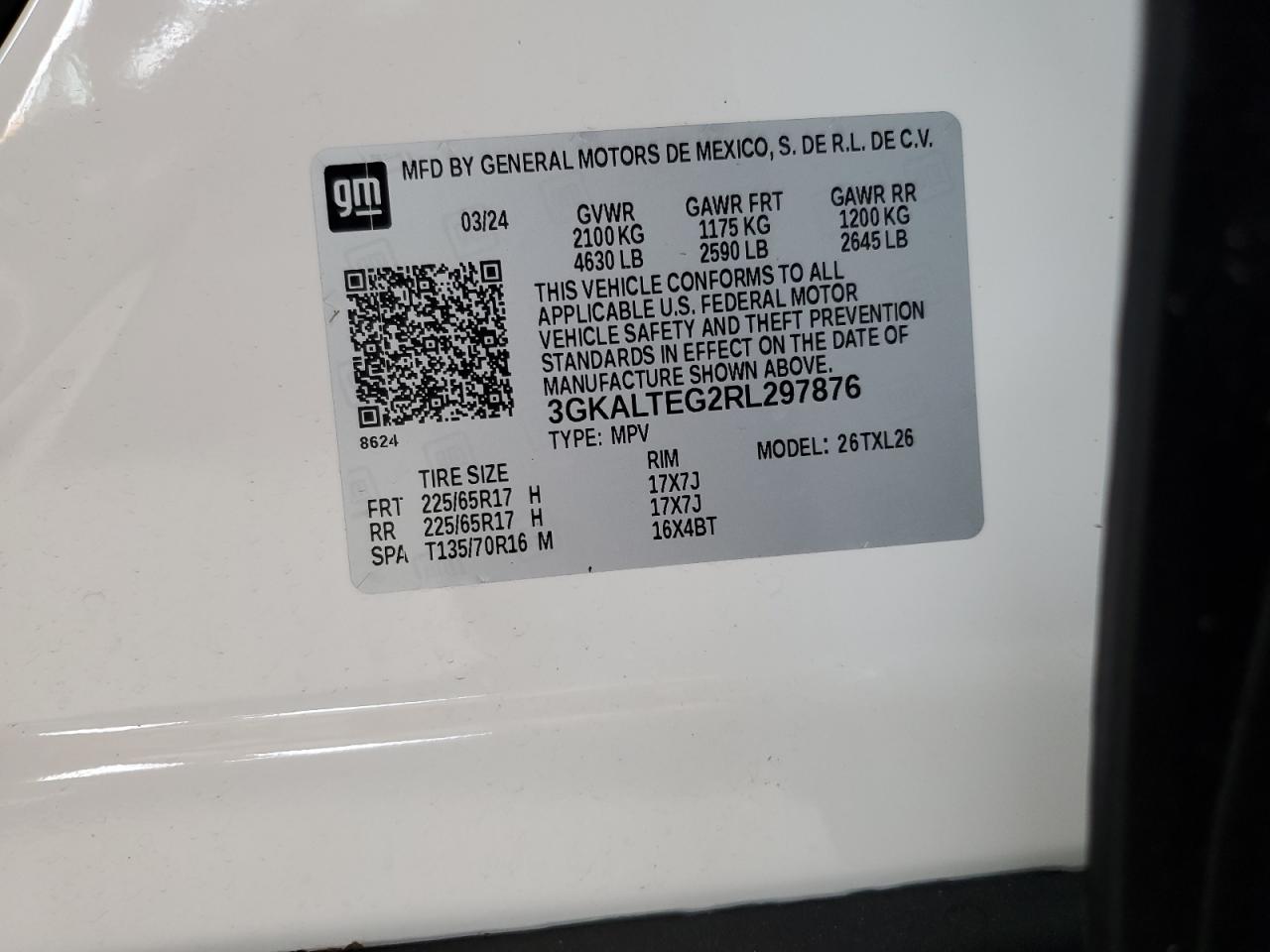 3GKALTEG2RL297876 2024 GMC Terrain Sle