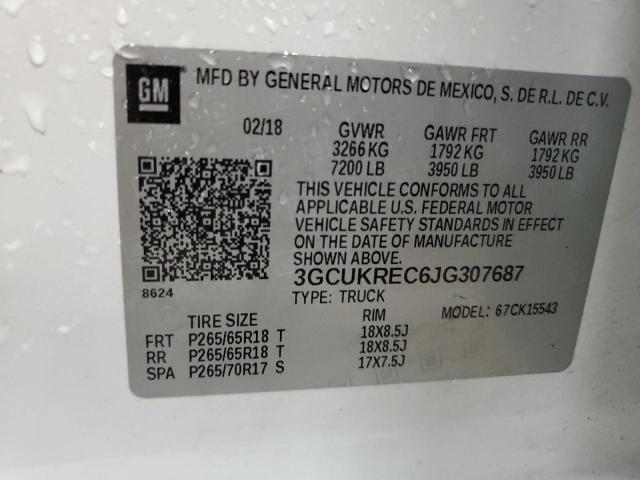2018 CHEVROLET 1500 SILVE - 3GCUKREC6JG307687