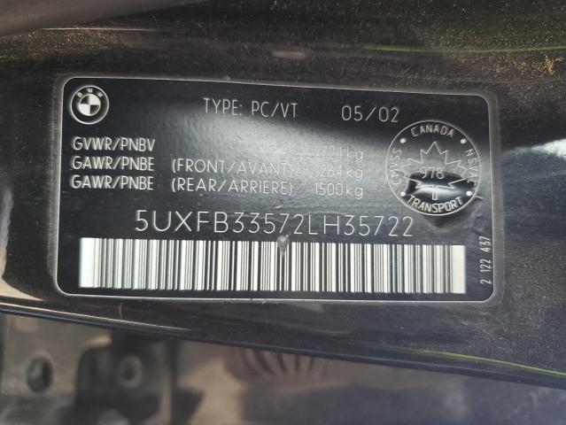 2002 BMW X5 4.4I VIN: 5UXFB33572LH35722 Lot: 60755184