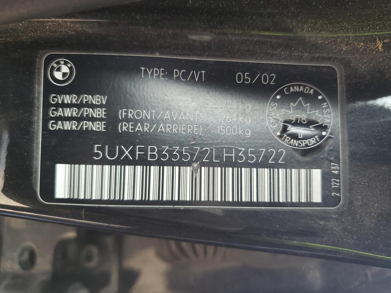 5UXFB33572LH35722 2002 BMW X5 4.4I