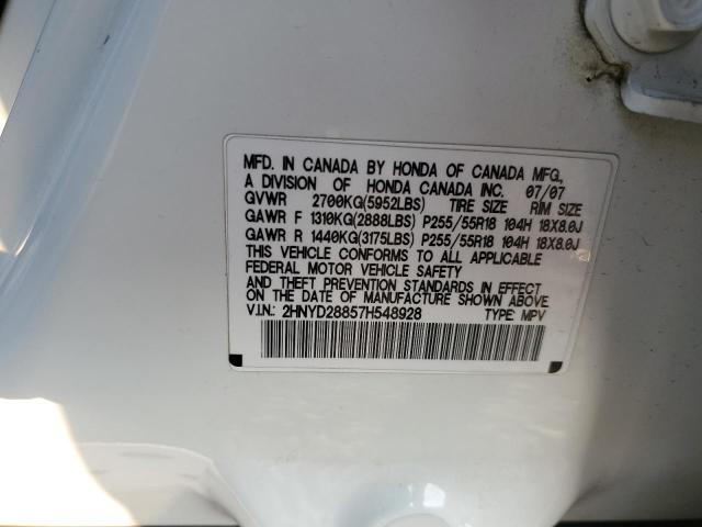 2007 Acura Mdx Sport VIN: 2HNYD28857H548928 Lot: 62266304