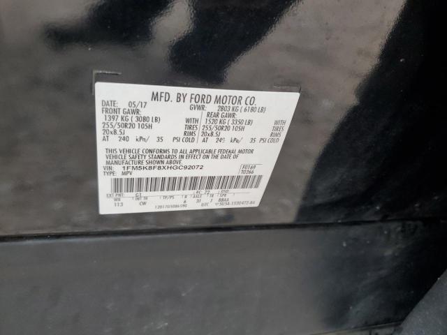 VIN 1FM5K8F8XHGC92072 2017 Ford Explorer, Limited no.13