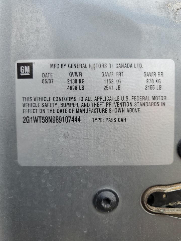 2G1WT58N989107444 2008 Chevrolet Impala Lt