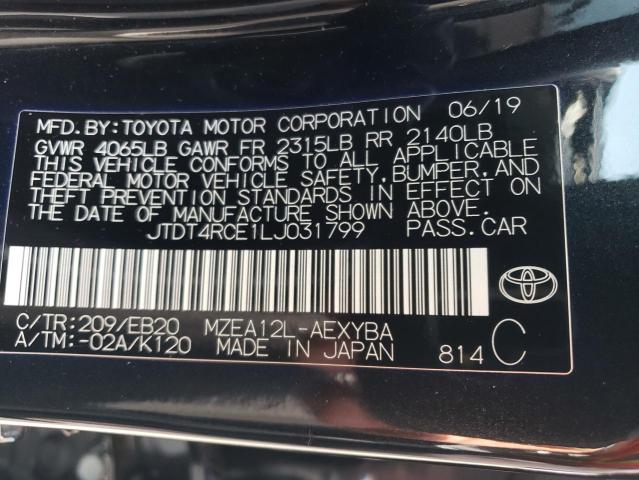 2020 TOYOTA COROLLA XS - JTDT4RCE1LJ031799