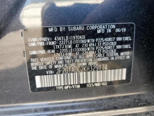 2019 SUBARU CROSSTREK - JF2GTADC2KH329174