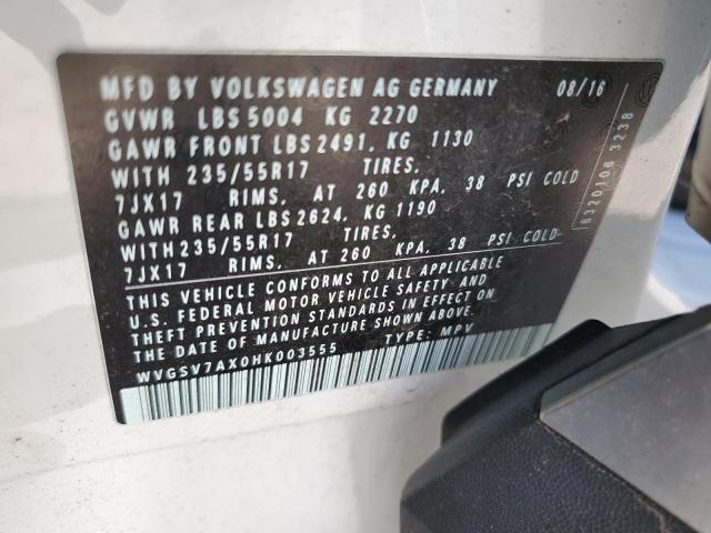 2017 VOLKSWAGEN TIGUAN WOL - WVGSV7AX0HK003555