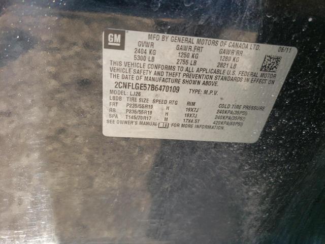 2011 Chevrolet Equinox Ltz VIN: 2CNFLGE57B6470109 Lot: 62769064