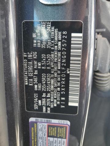 2022 Kia Sorento Sx VIN: 5XYRKDLF2NG075728 Lot: 61867624