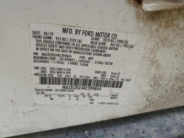 2019 Ford Ecosport Se VIN: MAJ3S2GE4KC299844 Lot: 53670914