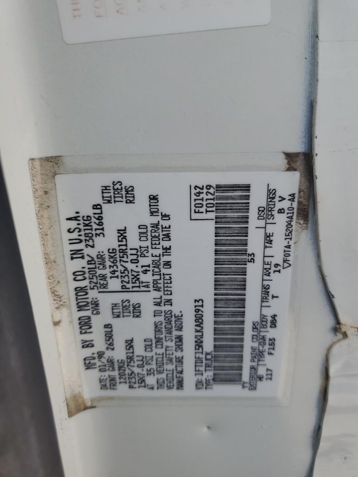 1FTDF15NXLKA80913 1990 Ford F150