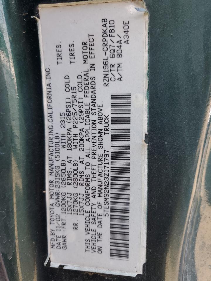 5TESM92N23Z171797 2003 Toyota Tacoma Xtracab Prerunner