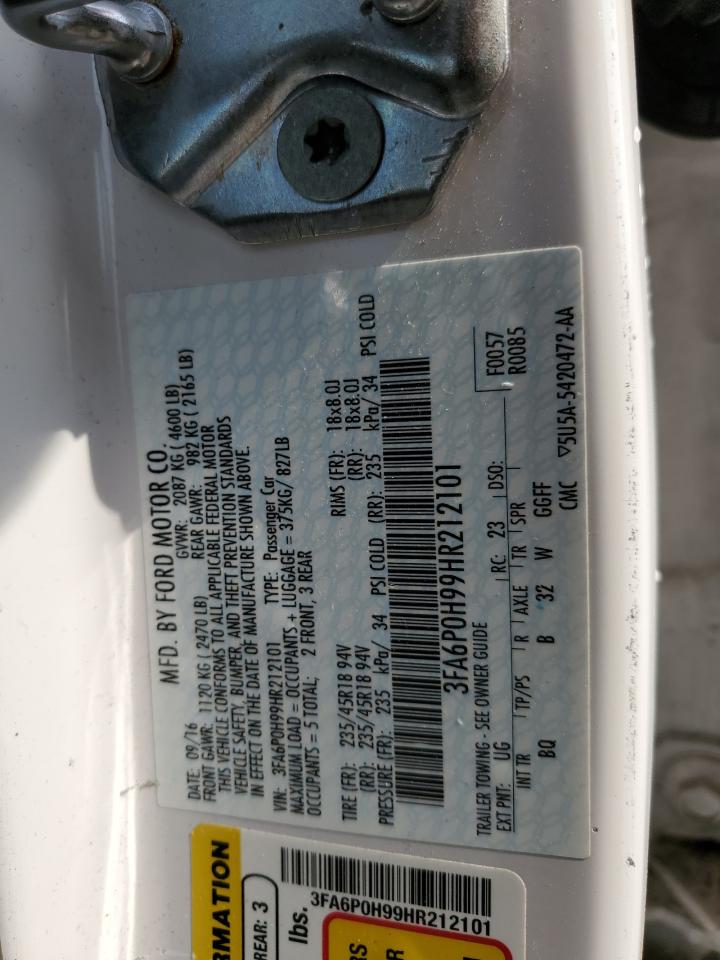 3FA6P0H99HR212101 2017 Ford Fusion Se