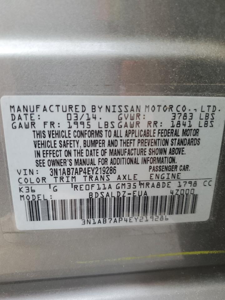 3N1AB7AP4EY219286 2014 Nissan Sentra S