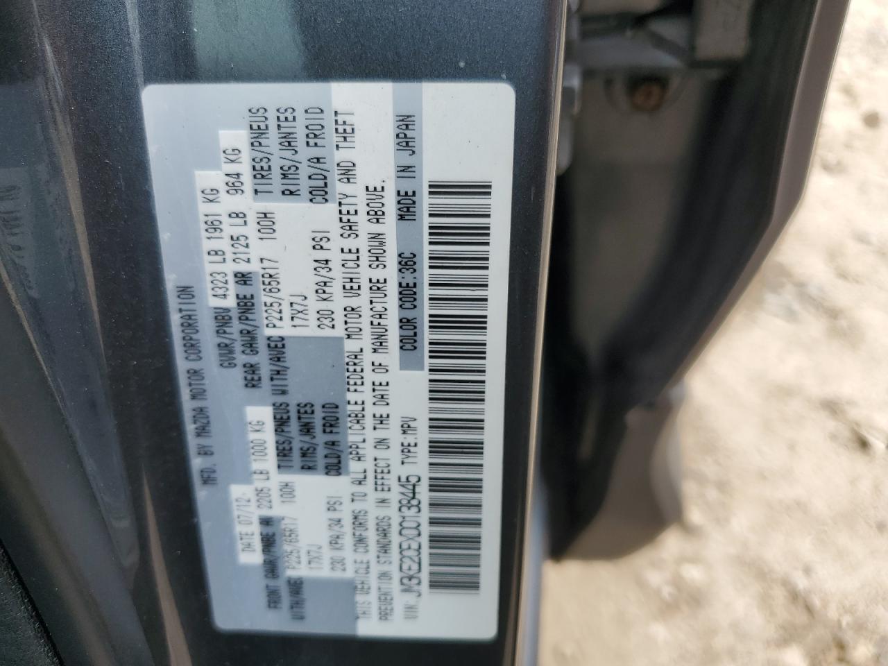 JM3KE2CEXD0138445 2013 Mazda Cx-5 Touring