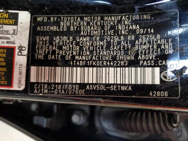 VIN 4T4BF1FK0ER442283 2014 Toyota Camry, L no.12