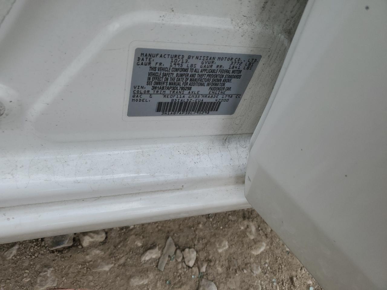 3N1AB7AP3DL795298 2013 Nissan Sentra S