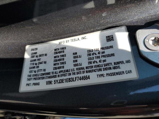 2020 TESLA MODEL 3 - 5YJ3E1EB3LF744664