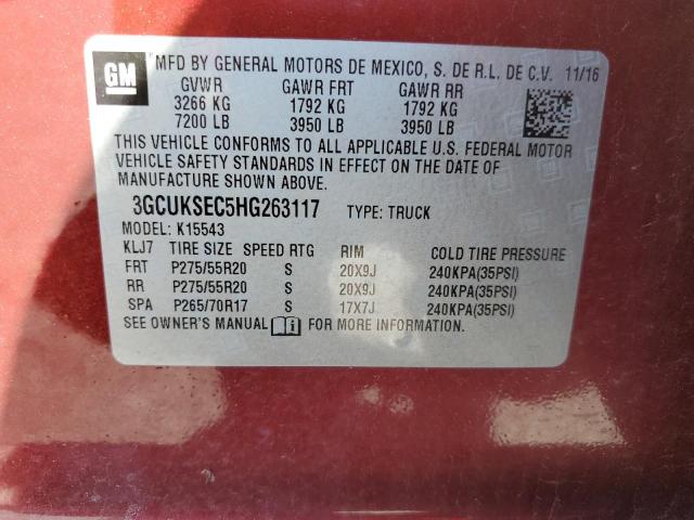 2017 CHEVROLET SLVRD 1500 3GCUKSEC5HG263117