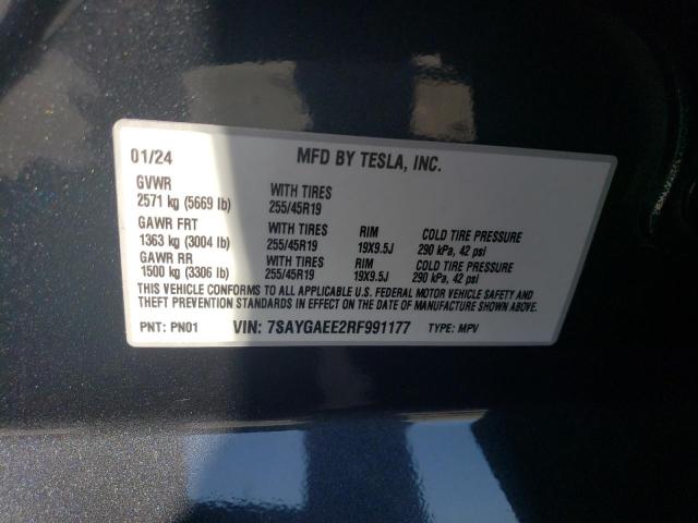 VIN 7SAYGAEE2RF991177 2024 Tesla MODEL Y no.13