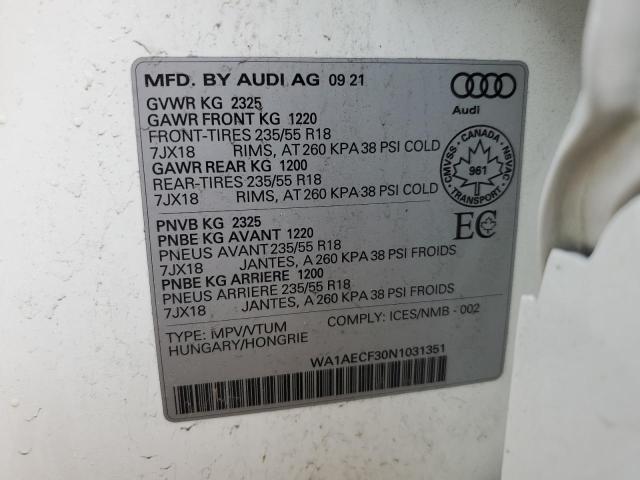 2022 AUDI Q3 KOMFORT - WA1AECF30N1031351