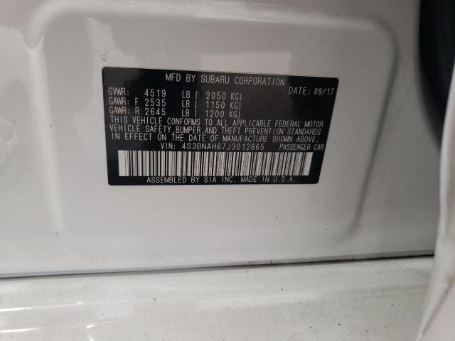 2018 Subaru Legacy 2.5I Premium VIN: 4S3BNAH67J3012865 Lot: 61922134