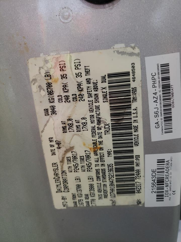 1D7HA18N47S219635 2007 Dodge Ram 1500 St