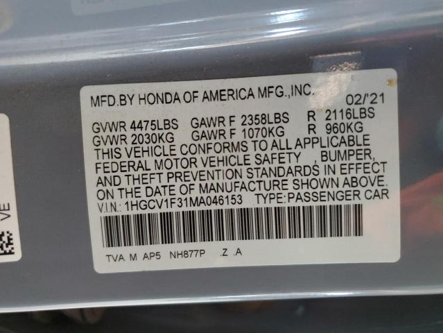 2021 HONDA ACCORD SPO - 1HGCV1F31MA046153