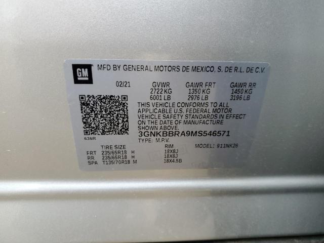 2021 CHEVROLET BLAZER 1LT - 3GNKBBRA9MS546571