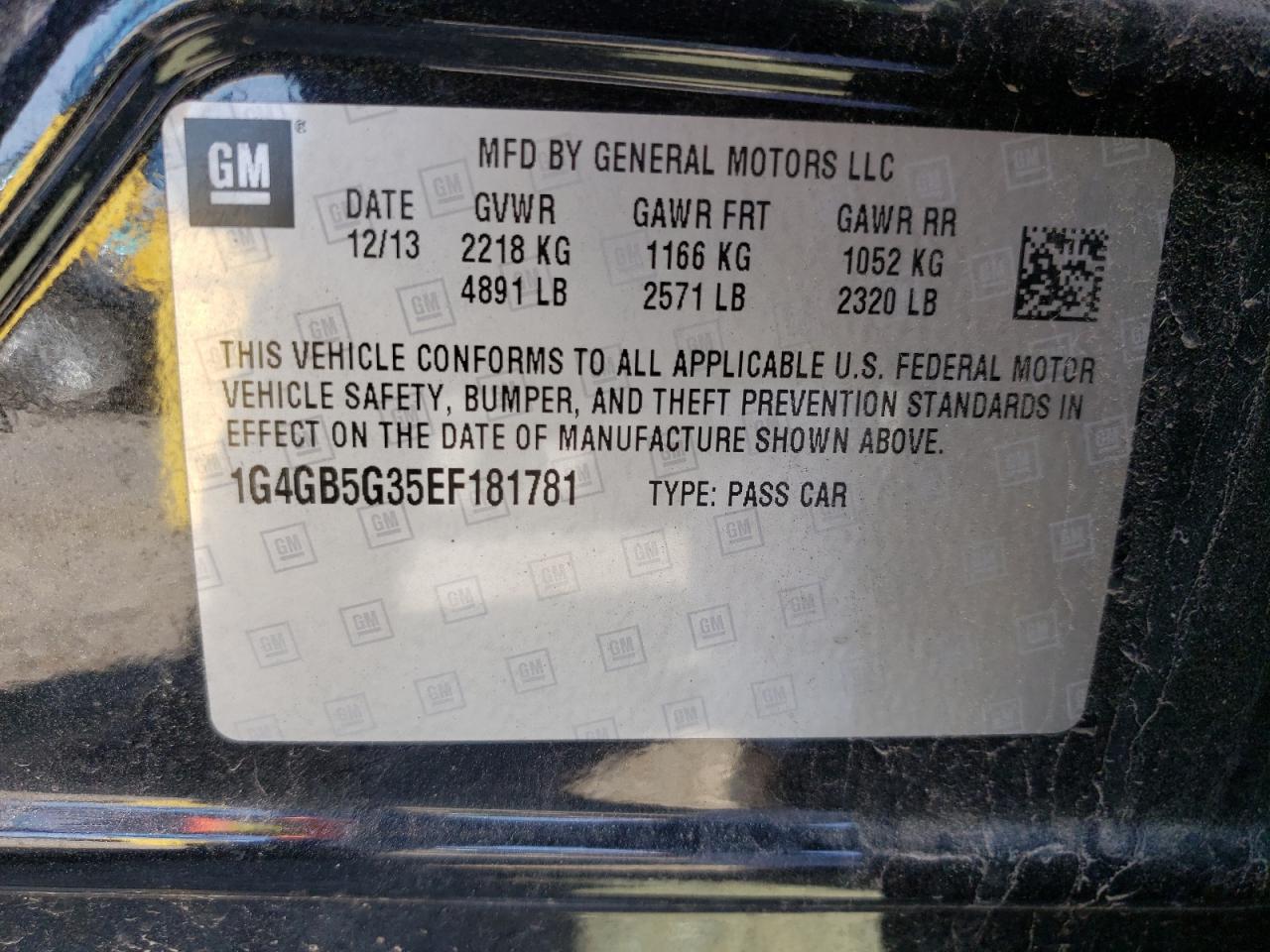 1G4GB5G35EF181781 2014 Buick Lacrosse