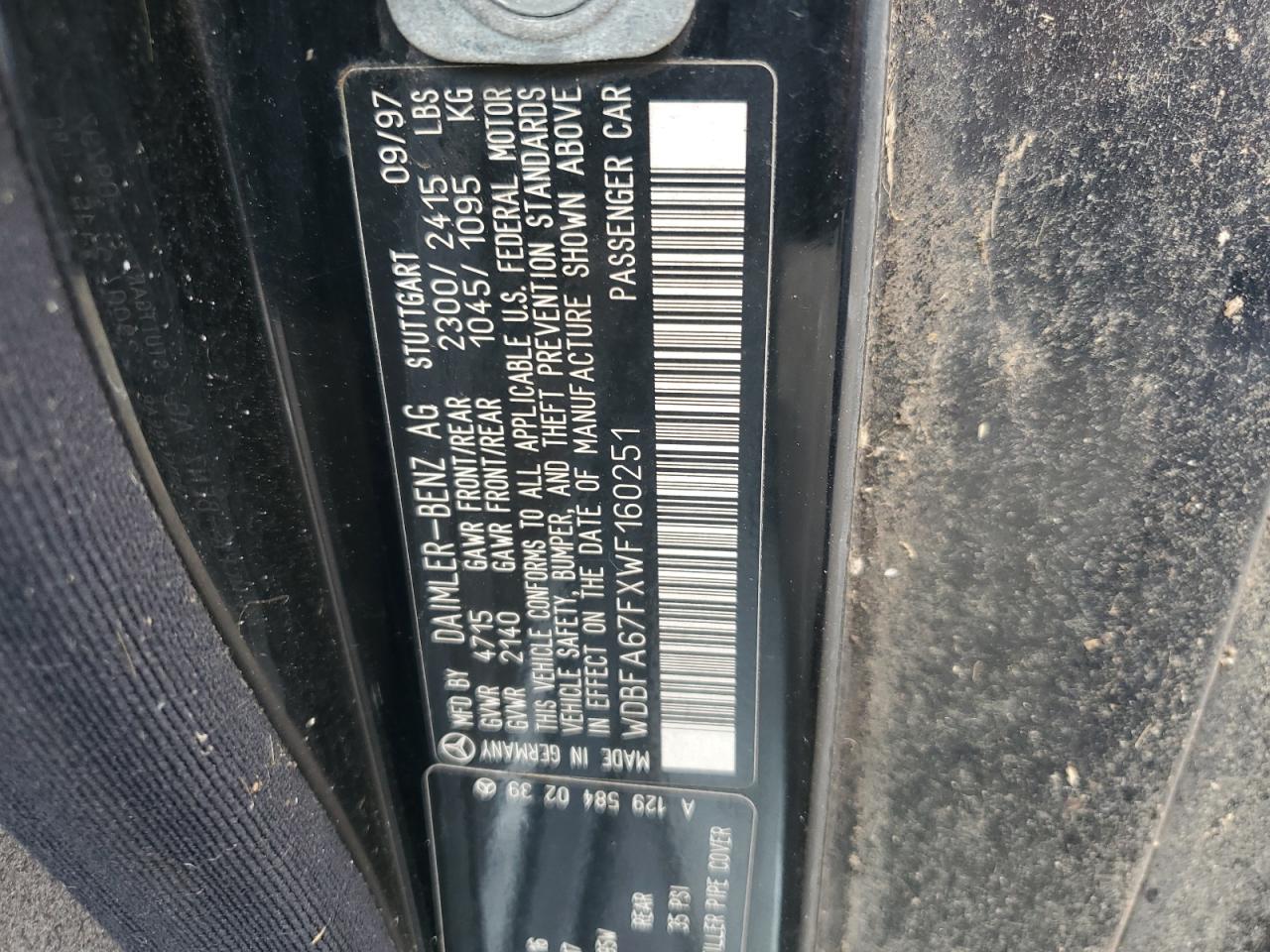 WDBFA67FXWF160251 1998 Mercedes-Benz Sl 500