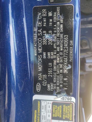 VIN 3KPFK4A77JE240663 2018 KIA Forte, LX no.12