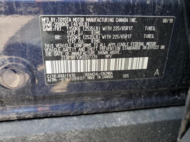 2019 Toyota Rav4 Xle VIN: 2T3P1RFV3KC027339 Lot: 63095104
