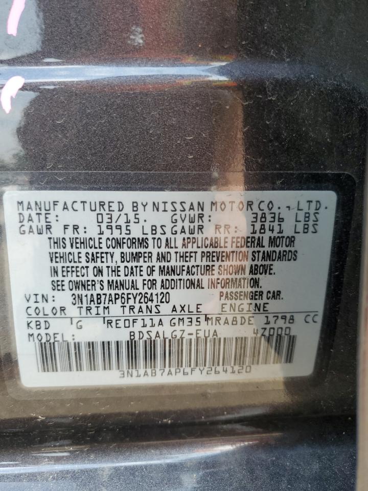 3N1AB7AP6FY264120 2015 Nissan Sentra S