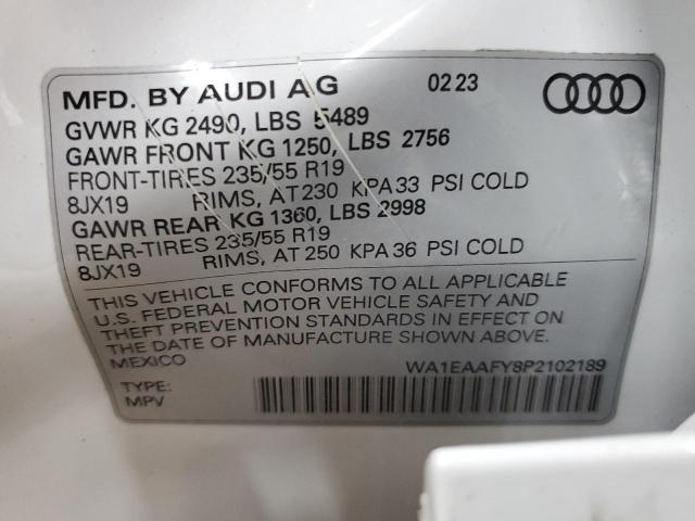 2023 Audi Q5 Premium Plus 45 VIN: WA1EAAFY8P2102189 Lot: 61479714