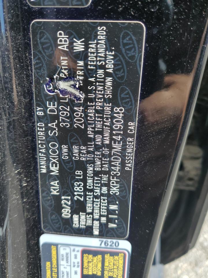 3KPF34AD7ME419048 2021 Kia Forte Gt Line