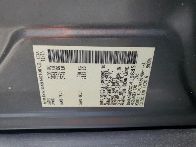 2016 Nissan Maxima 3.5S VIN: 1N4AA6AP2GC419885 Lot: 62385524