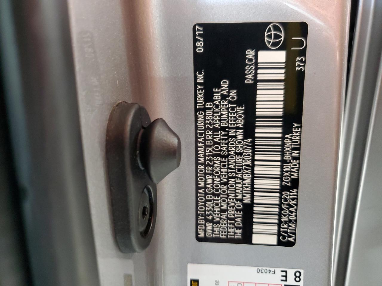 NMTKHMBX7JR030774 2018 Toyota C-Hr Xle