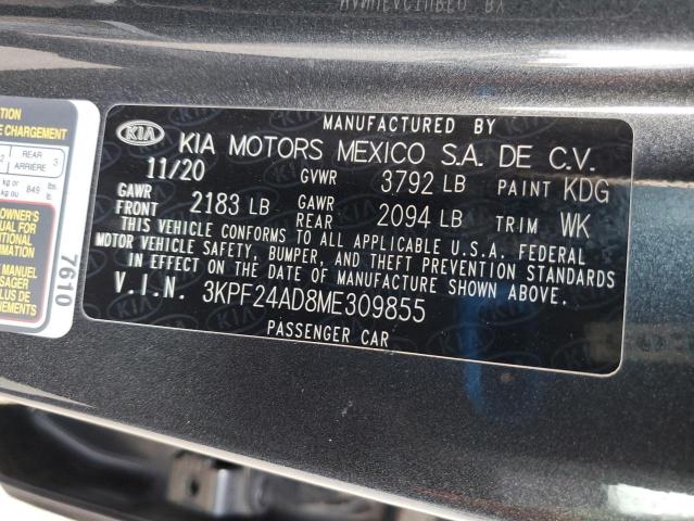 2021 Kia Forte Fe VIN: 3KPF24AD8ME309855 Lot: 61452344