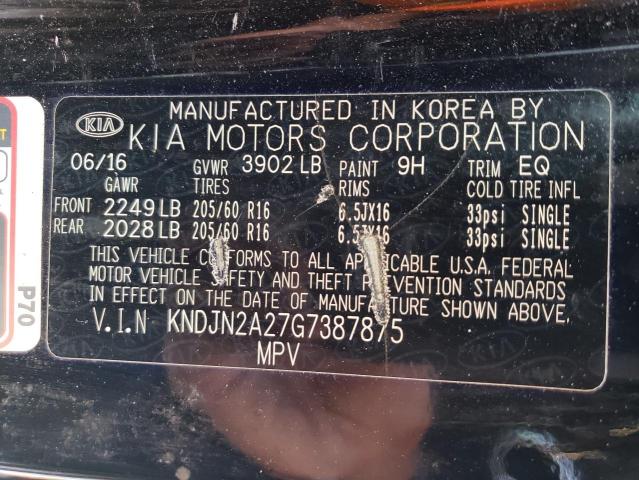 2016 KIA SOUL - KNDJN2A27G7387875
