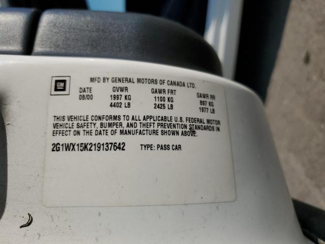 2001 Chevrolet Monte Carlo Ss VIN: 2G1WX15K219137642 Lot: 61668174