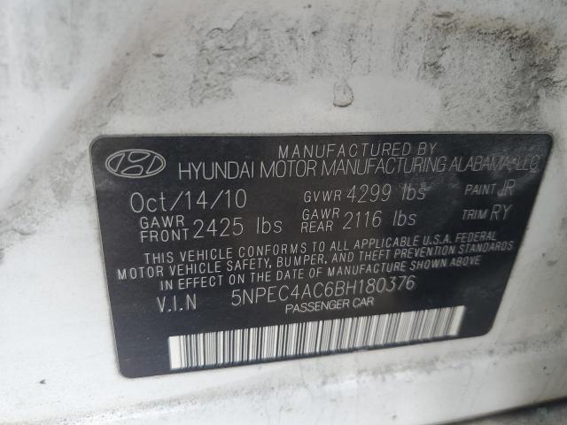 2011 Hyundai Sonata Se VIN: 5NPEC4AC6BH180376 Lot: 62418824