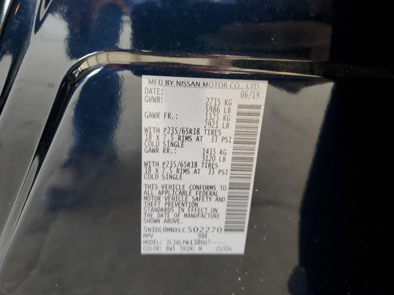 5N1DL0MNXLC502270 2020 Infiniti Qx60 Luxe