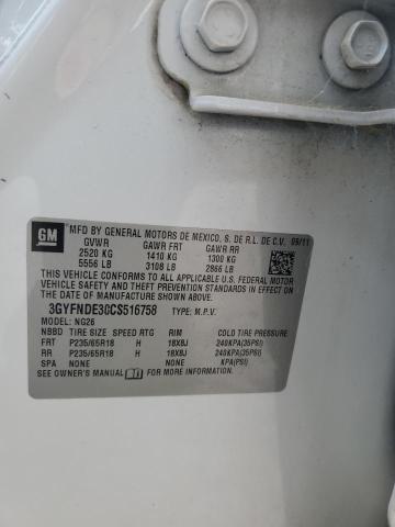 2012 Cadillac Srx Luxury Collection VIN: 3GYFNDE30CS516758 Lot: 61014404