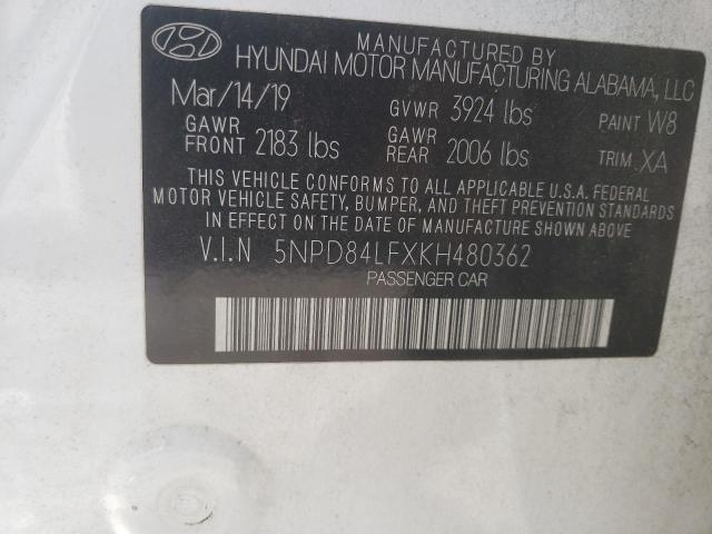 2019 HYUNDAI ELANTRA SE - 5NPD84LFXKH480362