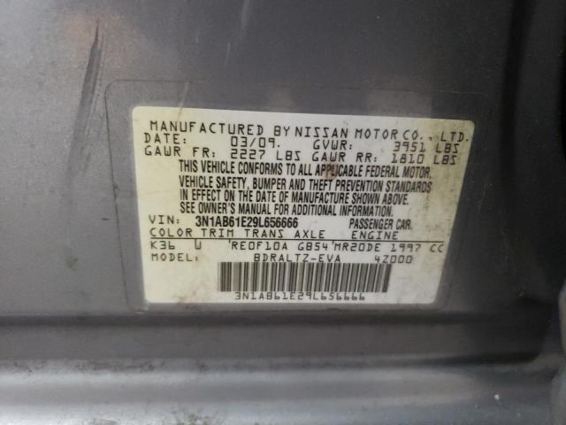 2009 Nissan Sentra 2.0 VIN: 3N1AB61E29L656666 Lot: 62598284